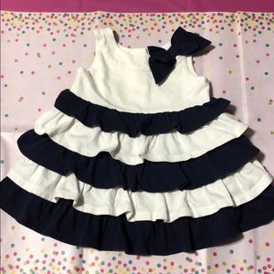 Adorable Janie and Jack navy blue and white dress!